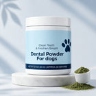 Crocsain — pot de poudre dentaire pour chien avec cuillère doseuse de poudre verte
